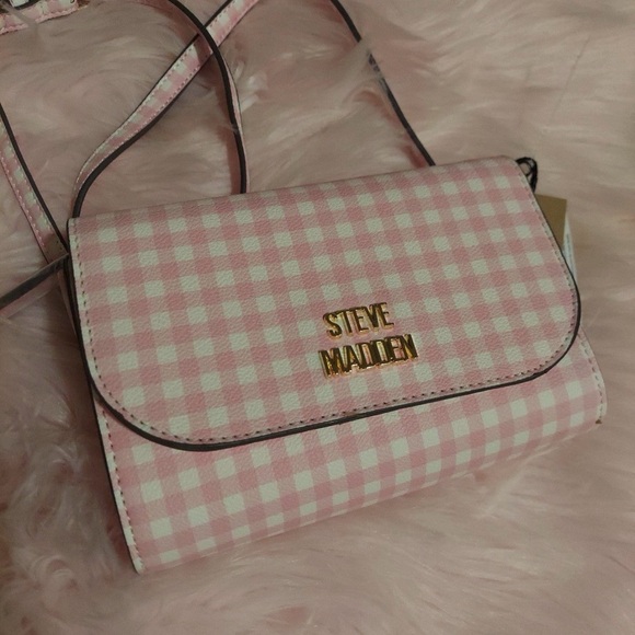 Steve Madden Handbags - Steve Madden Pink Gingham Crossbody Bag